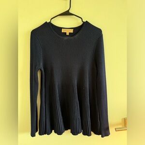 Flowy long sleeve a-line navy sweater